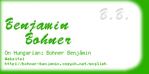 benjamin bohner business card