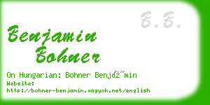 benjamin bohner business card
